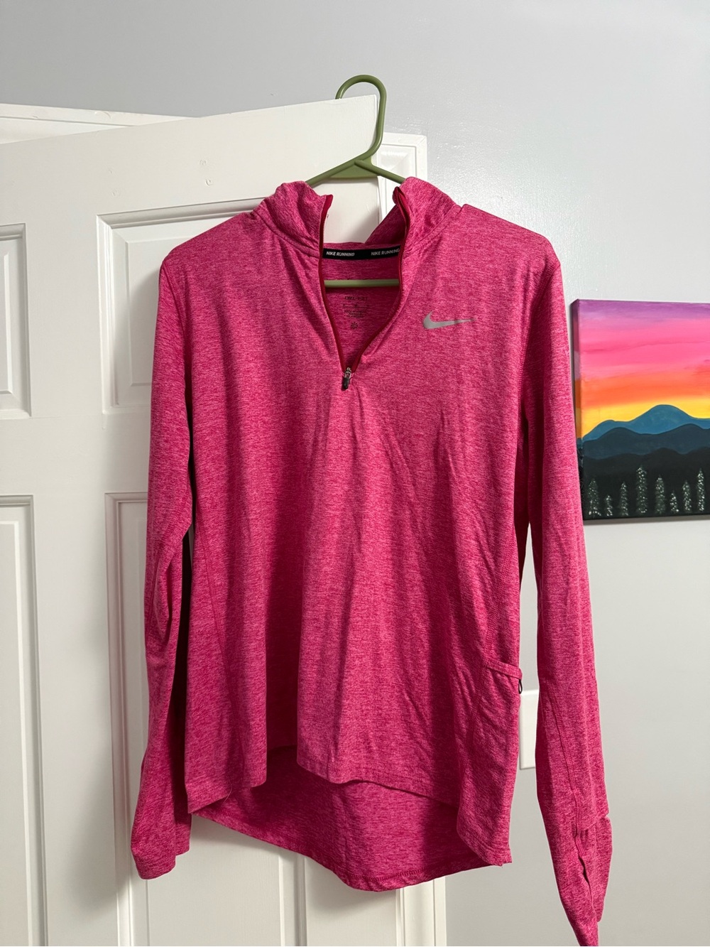 Nike Pink Running Dri-Fit Zip Pullover